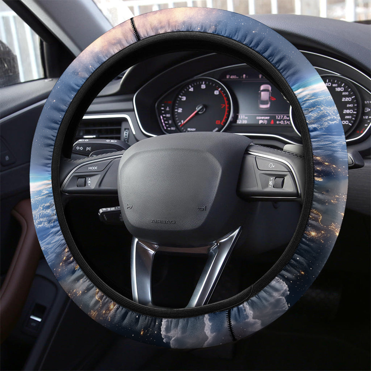 Total Solar Eclipse 2024 Steering Wheel Cover My 2nd Diamond Ring - Wonder Print Shop