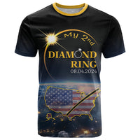 Personalized Total Solar Eclipse 2024 T Shirt My 2nd Diamond Ring - Wonder Print Shop
