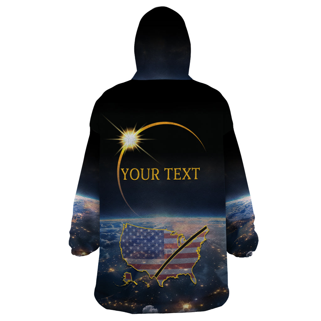 Personalized Total Solar Eclipse 2024 Wearable Blanket Hoodie My 2nd Diamond Ring - Wonder Print Shop
