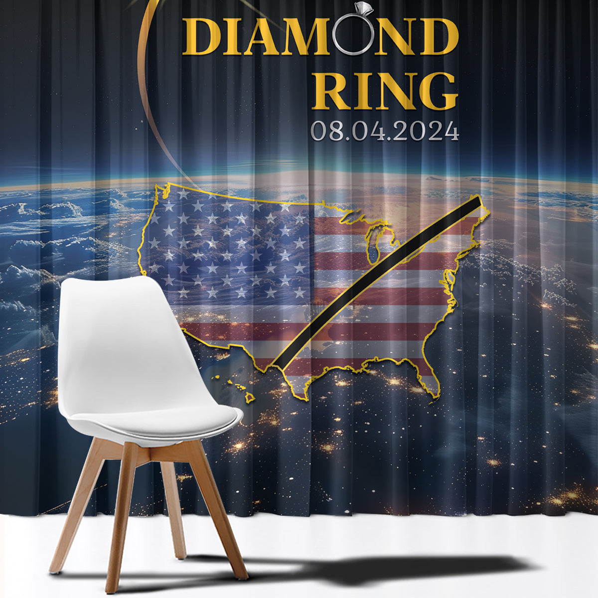 Total Solar Eclipse 2024 Window Curtain My 2nd Diamond Ring - Wonder Print Shop
