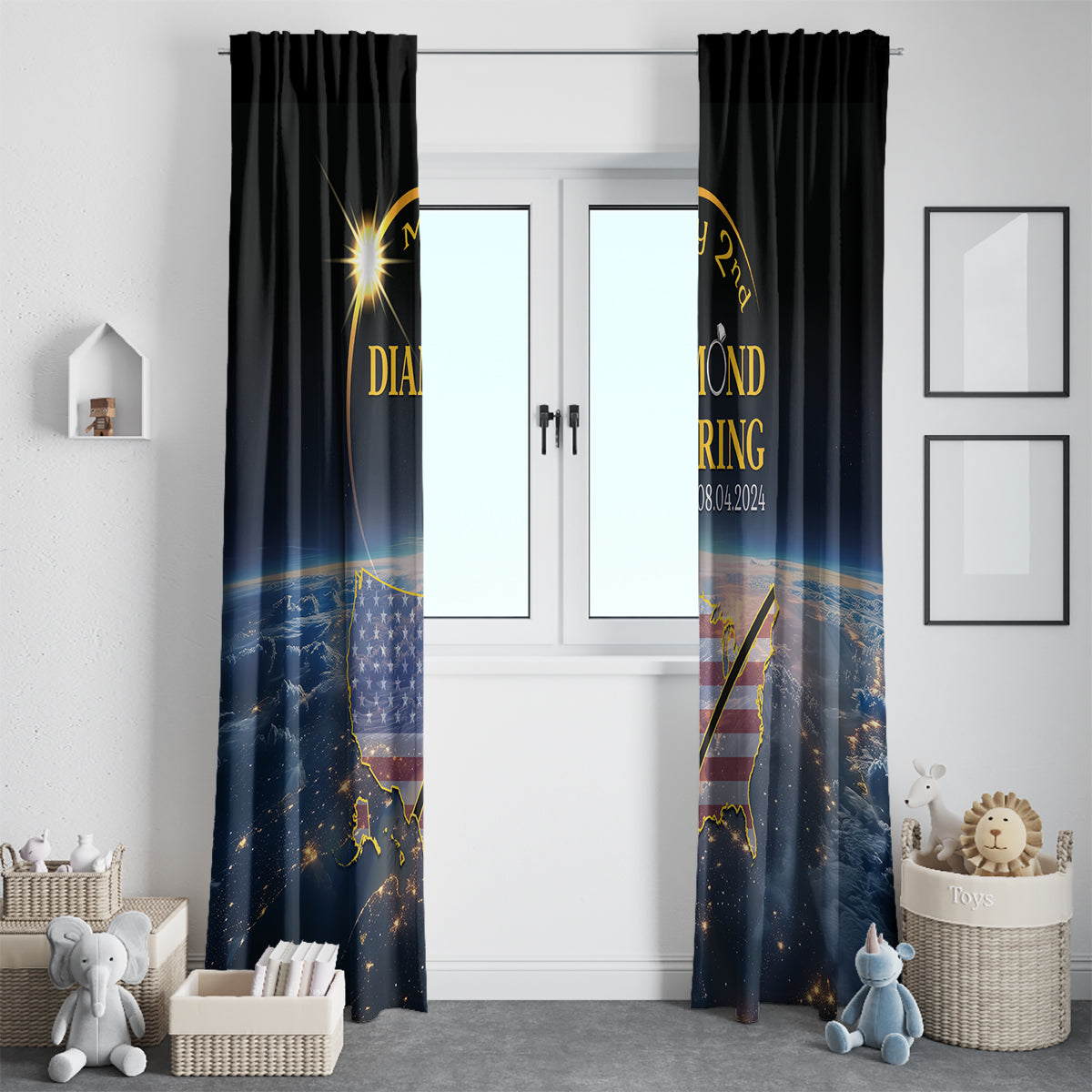Total Solar Eclipse 2024 Window Curtain My 2nd Diamond Ring - Wonder Print Shop