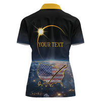 Personalized Total Solar Eclipse 2024 Women Polo Shirt My 2nd Diamond Ring - Wonder Print Shop