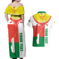 Madagascar Independence Day Couples Matching Off Shoulder Maxi Dress and Hawaiian Shirt Madagasikara June 26 - Wonder Print Shop