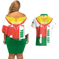 Madagascar Independence Day Couples Matching Off Shoulder Short Dress and Hawaiian Shirt Madagasikara June 26 - Wonder Print Shop