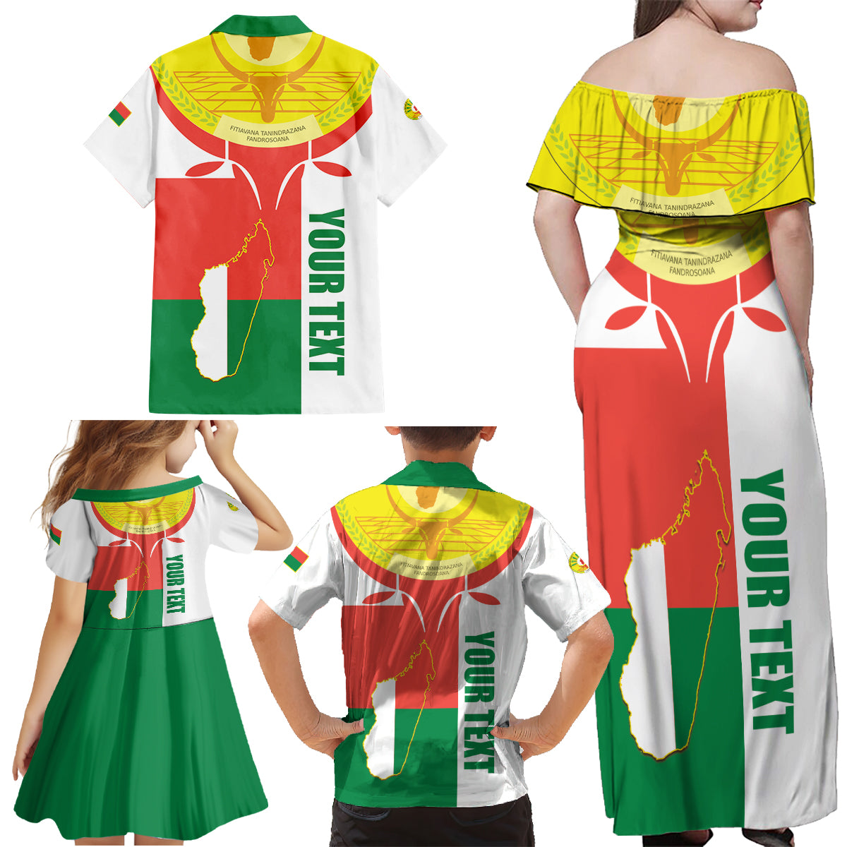 Madagascar Independence Day Family Matching Off Shoulder Maxi Dress and Hawaiian Shirt Madagasikara June 26 - Wonder Print Shop