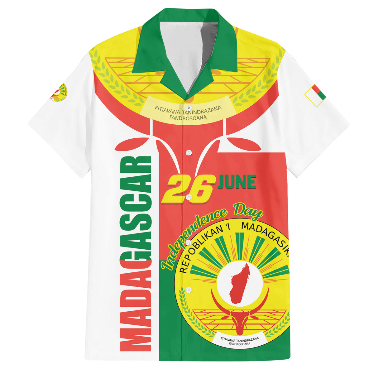 Madagascar Independence Day Family Matching Short Sleeve Bodycon Dress and Hawaiian Shirt Madagasikara June 26 - Wonder Print Shop