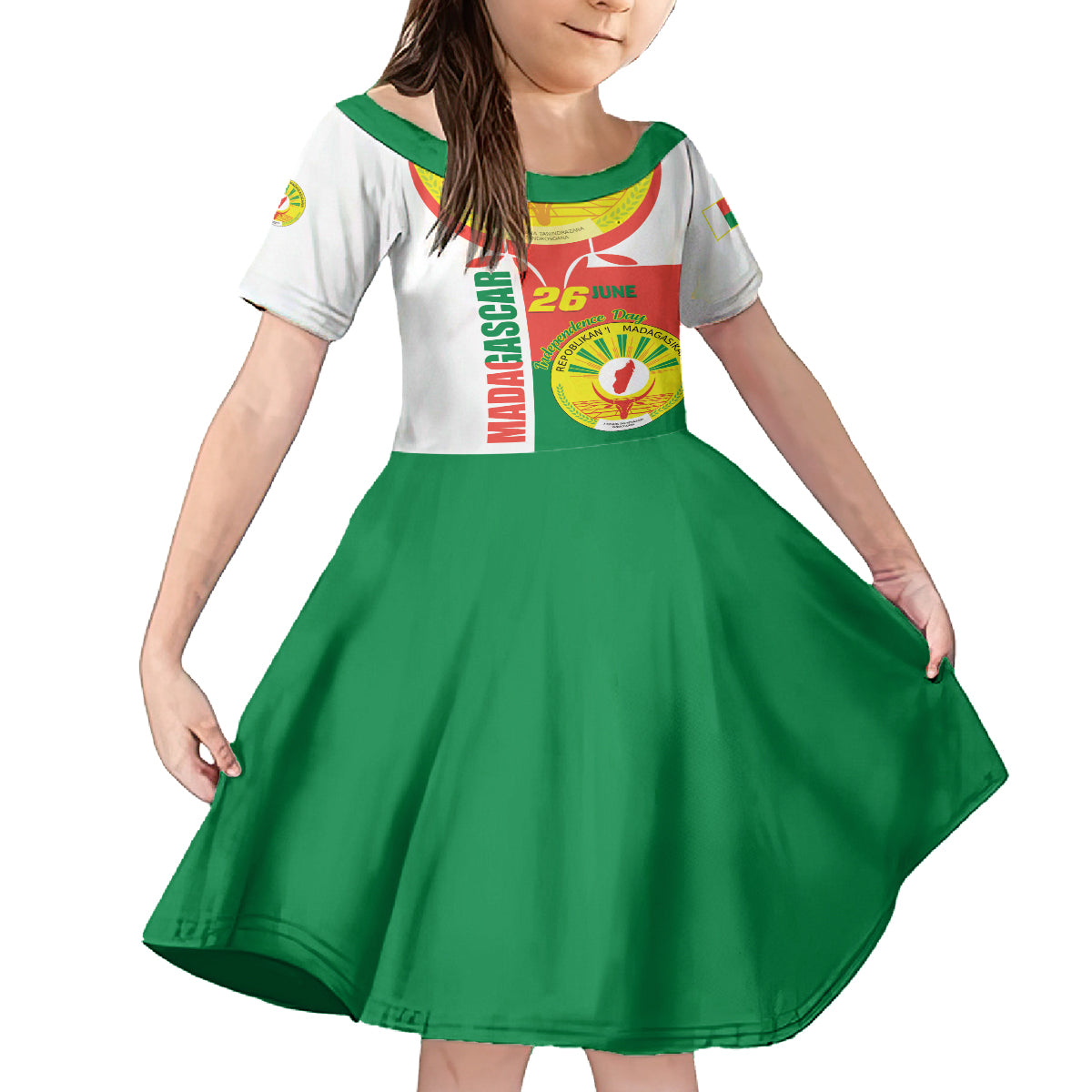 Madagascar Independence Day Kid Short Sleeve Dress Madagasikara June 26