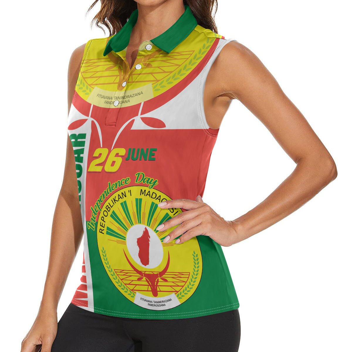 Madagascar Independence Day Women Sleeveless Polo Shirt Madagasikara June 26 - Wonder Print Shop