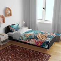 Personalized Caribbean Sea Turtle Bedding Set Fantastic Ocean Waves
