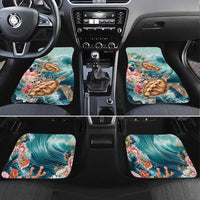 Personalized Caribbean Sea Turtle Car Mats Fantastic Ocean Waves