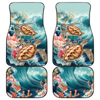 Personalized Caribbean Sea Turtle Car Mats Fantastic Ocean Waves