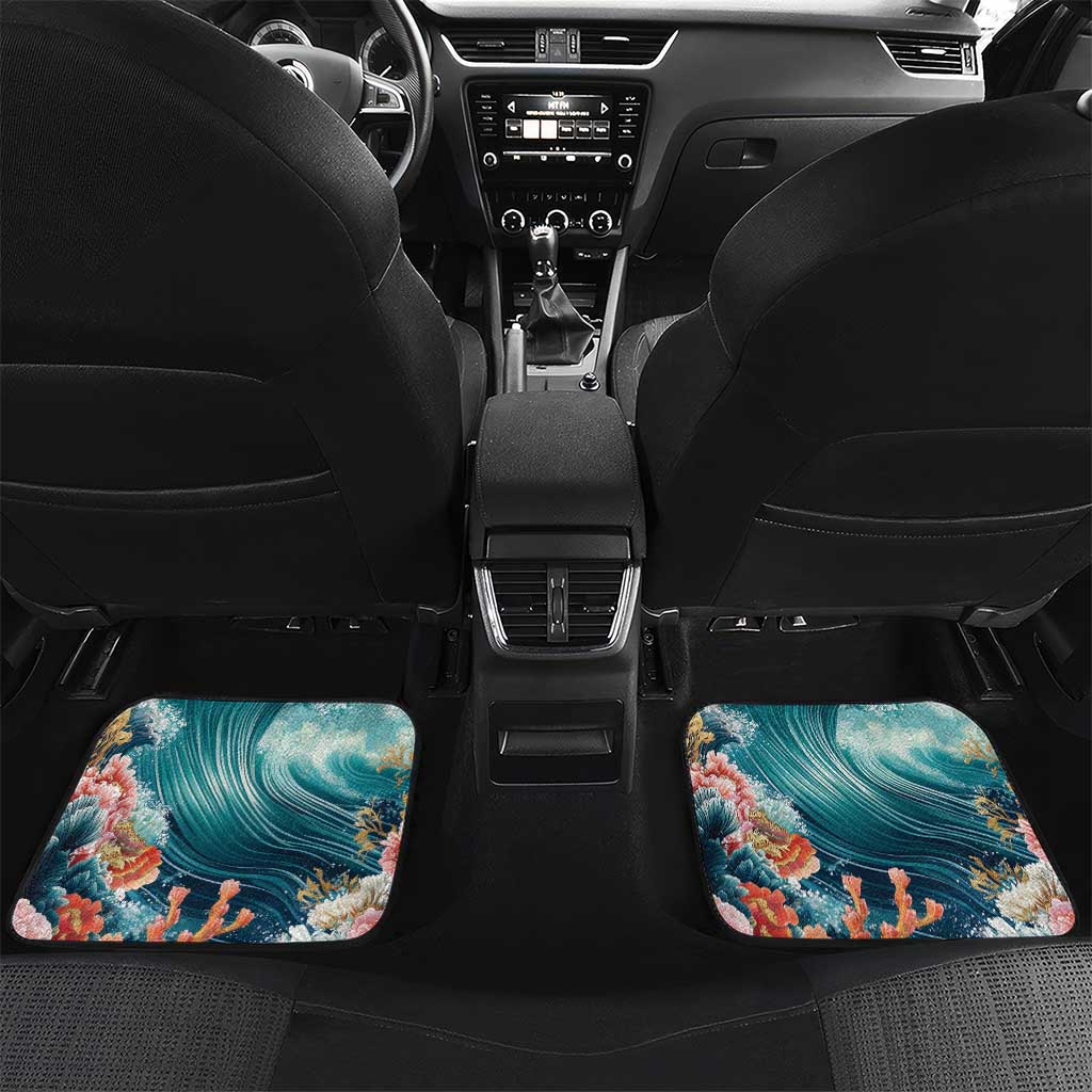 Personalized Caribbean Sea Turtle Car Mats Fantastic Ocean Waves