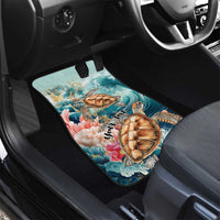 Personalized Caribbean Sea Turtle Car Mats Fantastic Ocean Waves