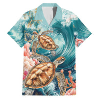 Personalized Caribbean Sea Turtle Family Matching Mermaid Dress and Hawaiian Shirt Fantastic Ocean Waves