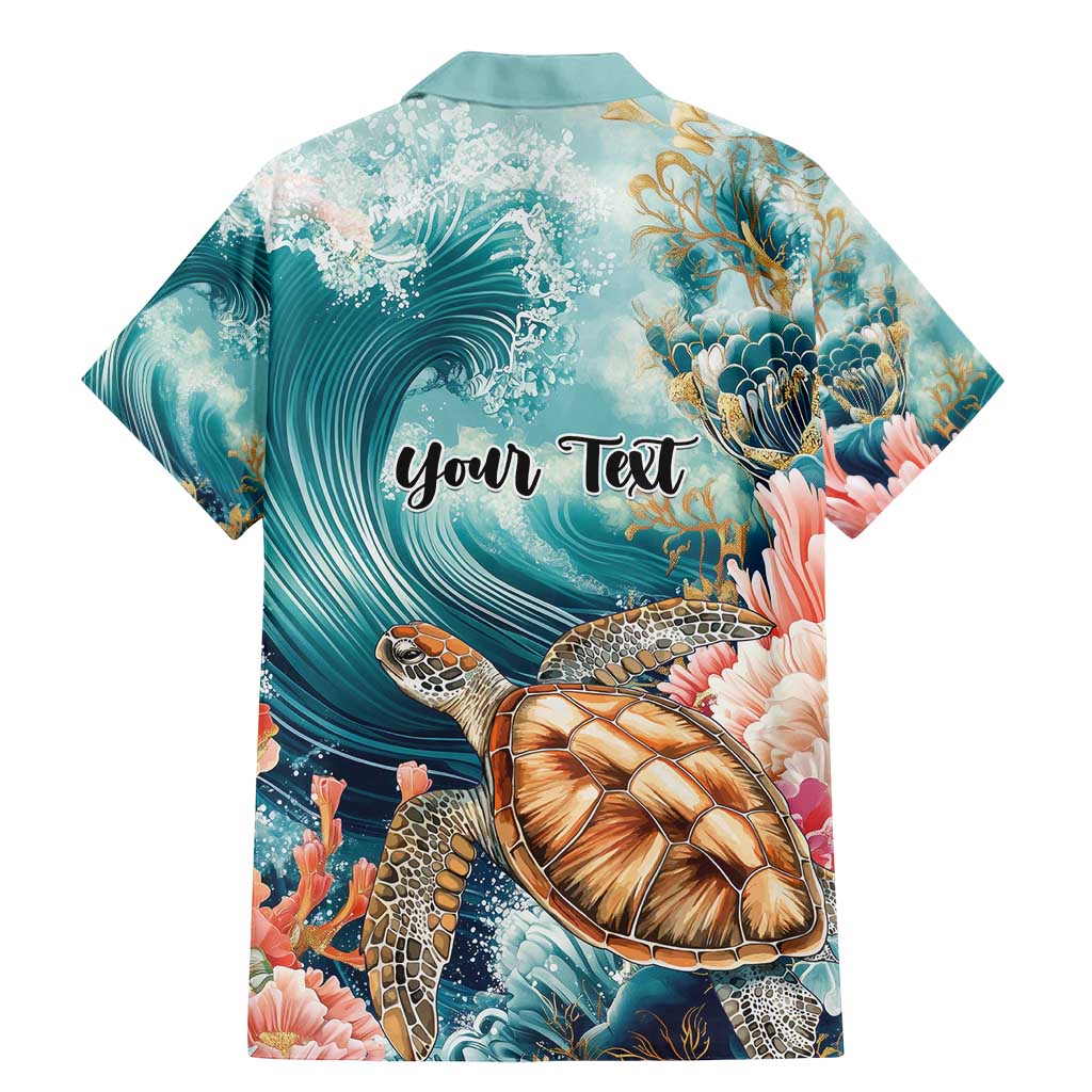 Personalized Caribbean Sea Turtle Family Matching Mermaid Dress and Hawaiian Shirt Fantastic Ocean Waves