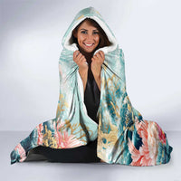 Personalized Caribbean Sea Turtle Hooded Blanket Fantastic Ocean Waves