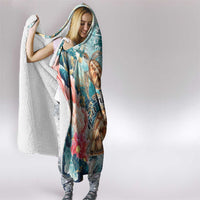 Personalized Caribbean Sea Turtle Hooded Blanket Fantastic Ocean Waves