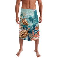 Personalized Caribbean Sea Turtle Lavalava Fantastic Ocean Waves