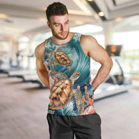 Personalized Caribbean Sea Turtle Men Tank Top Fantastic Ocean Waves