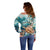 Personalized Caribbean Sea Turtle Off Shoulder Sweater Fantastic Ocean Waves