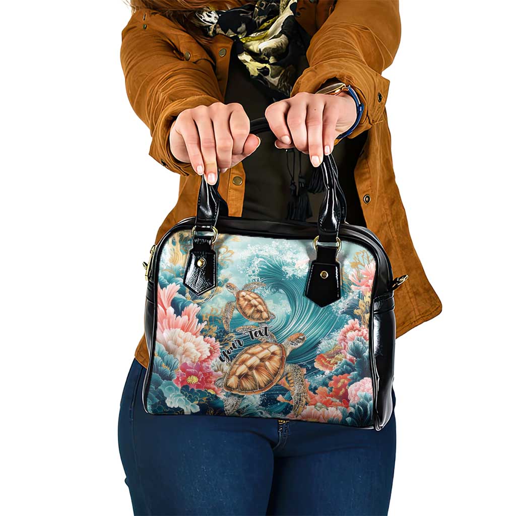 Personalized Caribbean Sea Turtle Shoulder Handbag Fantastic Ocean Waves