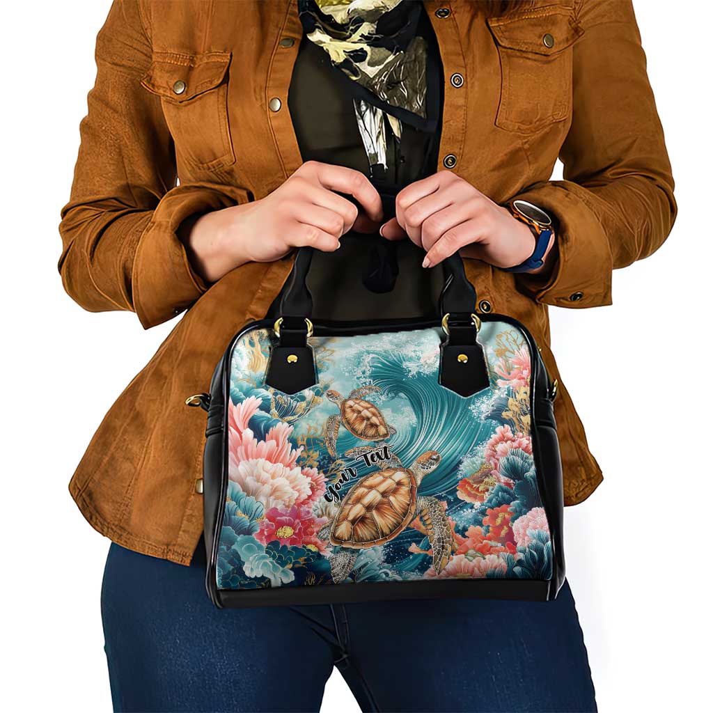 Personalized Caribbean Sea Turtle Shoulder Handbag Fantastic Ocean Waves