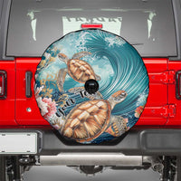 Personalized Caribbean Sea Turtle Spare Tire Cover Fantastic Ocean Waves