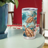 Personalized Caribbean Sea Turtle Tumbler Cup Fantastic Ocean Waves