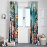 Personalized Caribbean Sea Turtle Window Curtain Fantastic Ocean Waves