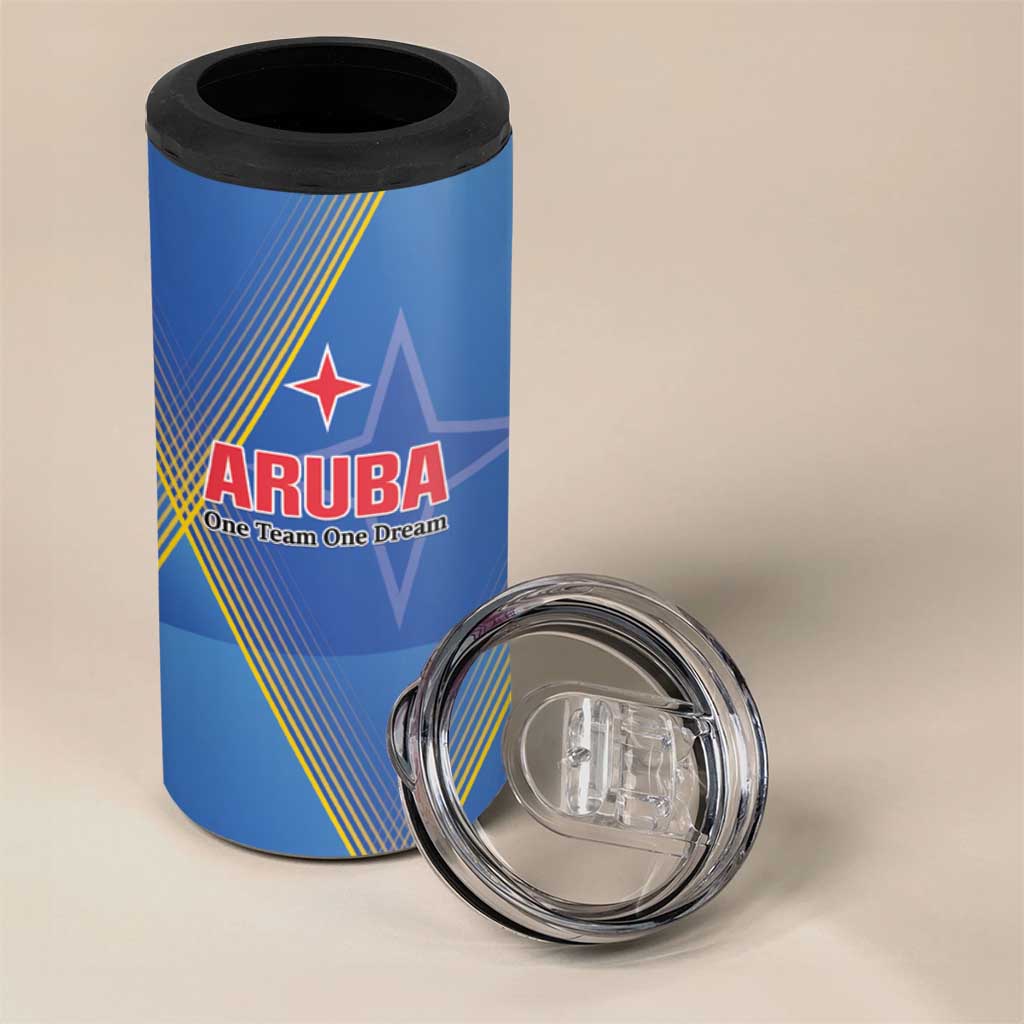 Custom Sport Team Aruba 4 in 1 Can Cooler Tumbler One Team One Dream