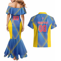 Custom Sport Team Aruba Couples Matching Mermaid Dress and Hawaiian Shirt One Team One Dream