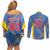 Custom Sport Team Aruba Couples Matching Off Shoulder Short Dress and Long Sleeve Button Shirt One Team One Dream