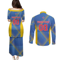 Custom Sport Team Aruba Couples Matching Puletasi and Long Sleeve Button Shirt One Team One Dream