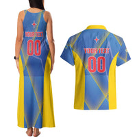Custom Sport Team Aruba Couples Matching Tank Maxi Dress and Hawaiian Shirt One Team One Dream