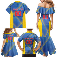 Custom Sport Team Aruba Family Matching Mermaid Dress and Hawaiian Shirt One Team One Dream