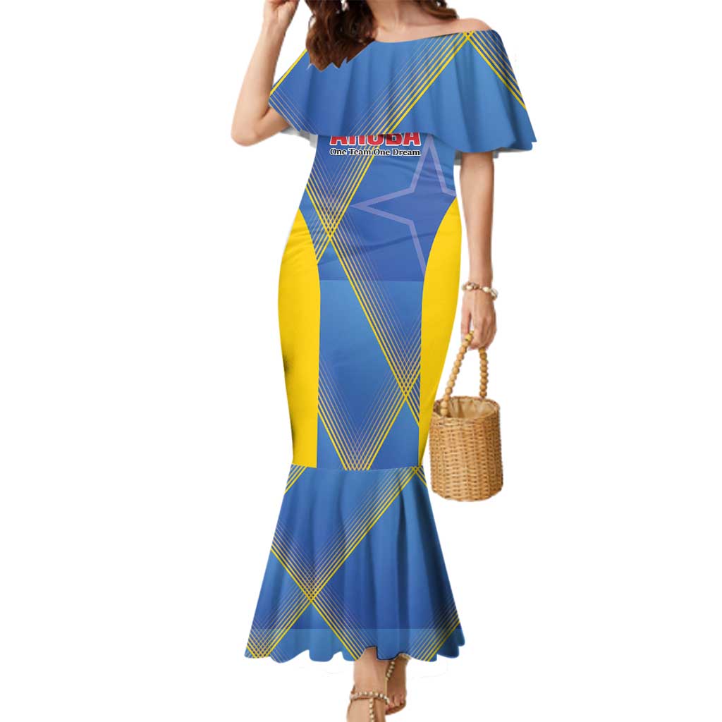 Custom Sport Team Aruba Family Matching Mermaid Dress and Hawaiian Shirt One Team One Dream