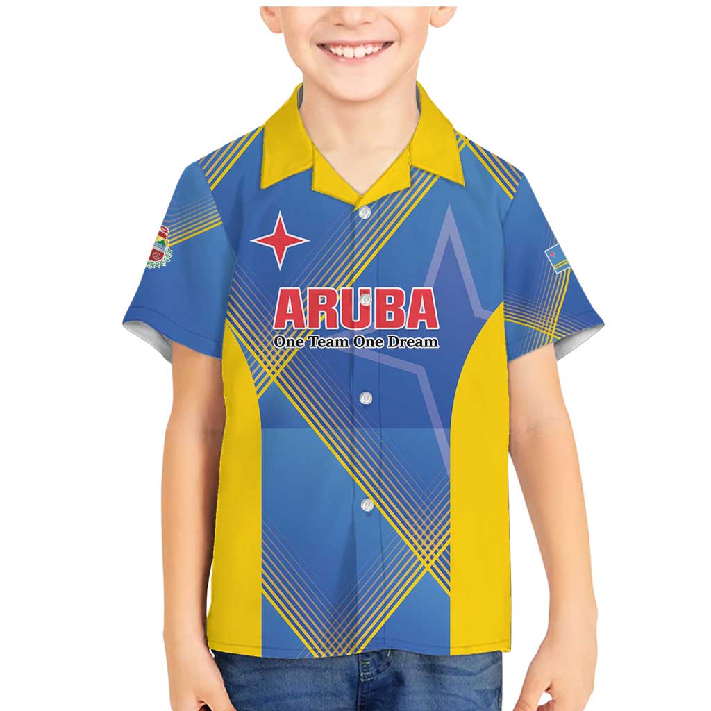 Custom Sport Team Aruba Family Matching Mermaid Dress and Hawaiian Shirt One Team One Dream