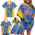 Custom Sport Team Aruba Family Matching Off Shoulder Short Dress and Hawaiian Shirt One Team One Dream