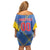 Custom Sport Team Aruba Family Matching Off Shoulder Short Dress and Hawaiian Shirt One Team One Dream