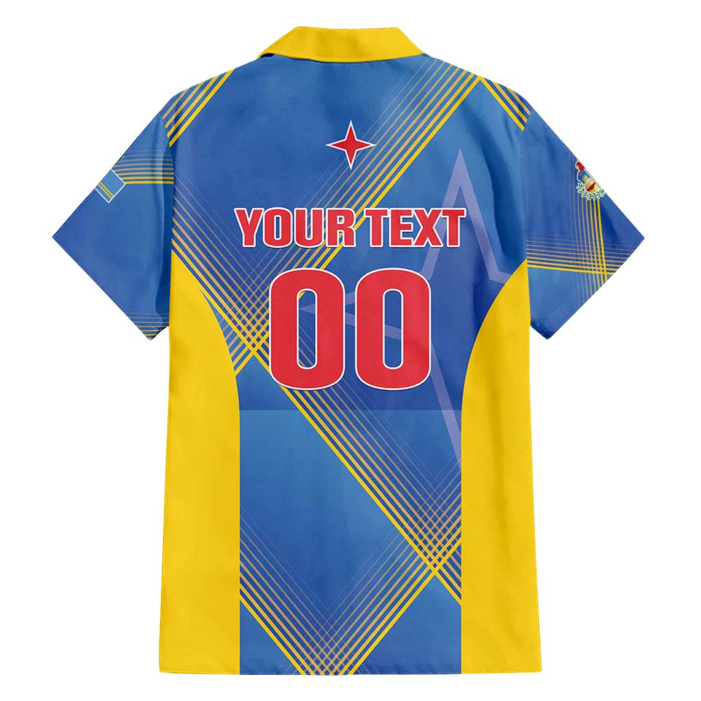 Custom Sport Team Aruba Family Matching Short Sleeve Bodycon Dress and Hawaiian Shirt One Team One Dream