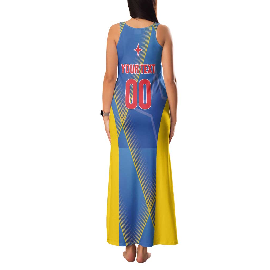 Custom Sport Team Aruba Family Matching Tank Maxi Dress and Hawaiian Shirt One Team One Dream