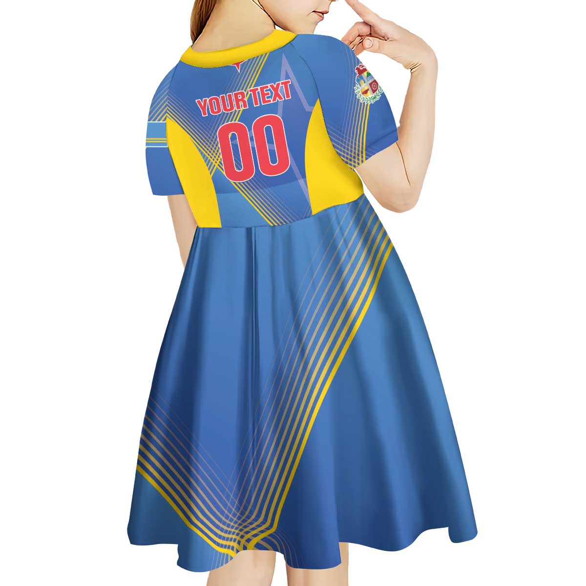 Custom Sport Team Aruba Kid Short Sleeve Dress One Team One Dream