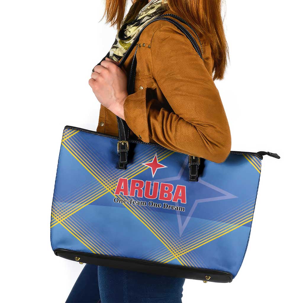 Sport Team Aruba Leather Tote Bag One Team One Dream