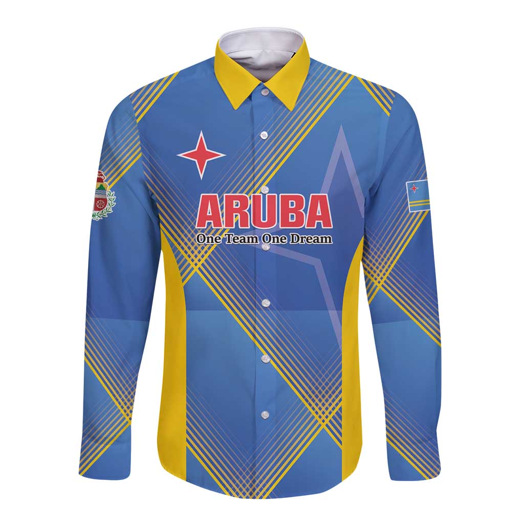 Custom Sport Team Aruba Long Sleeve Button Shirt One Team One Dream