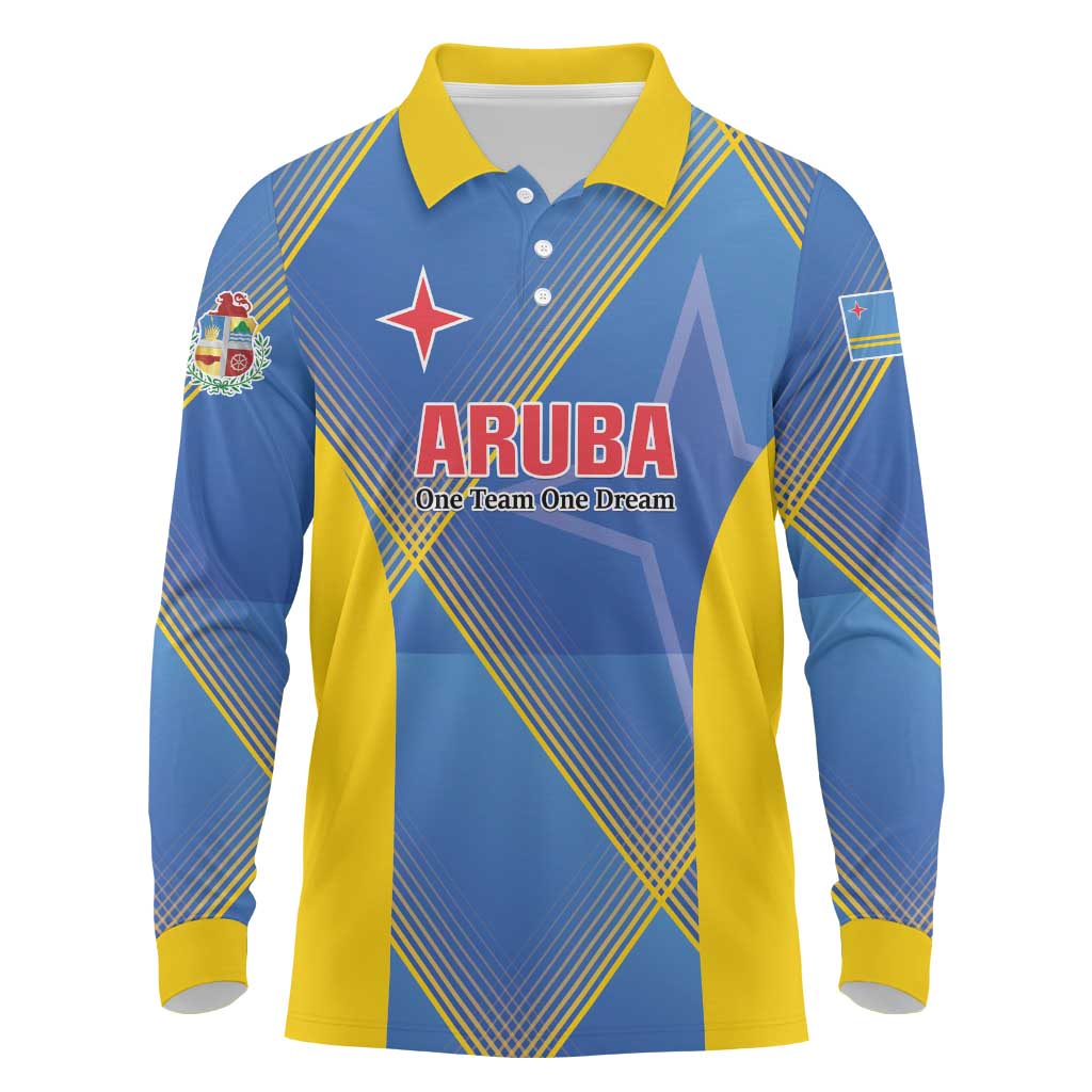 Custom Sport Team Aruba Long Sleeve Polo Shirt One Team One Dream