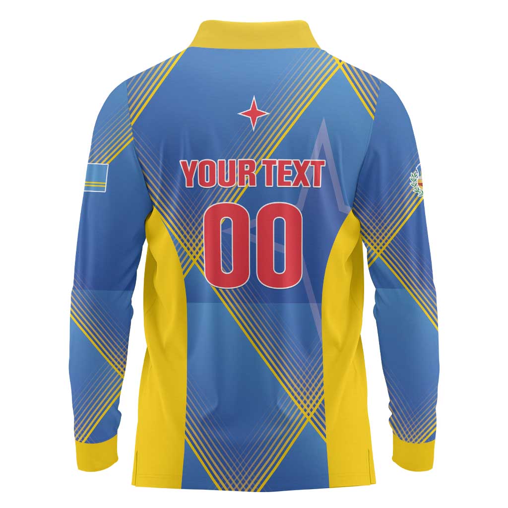 Custom Sport Team Aruba Long Sleeve Polo Shirt One Team One Dream