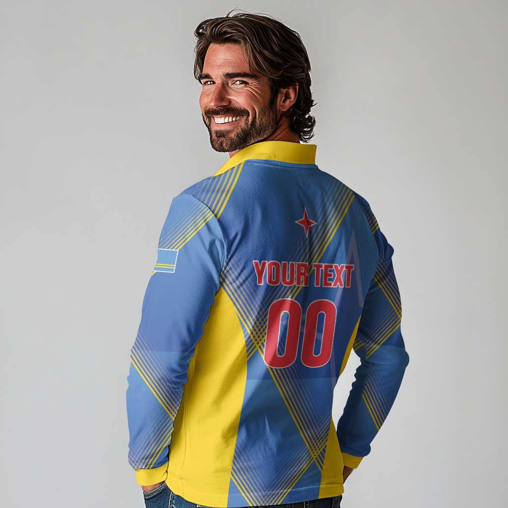 Custom Sport Team Aruba Long Sleeve Polo Shirt One Team One Dream