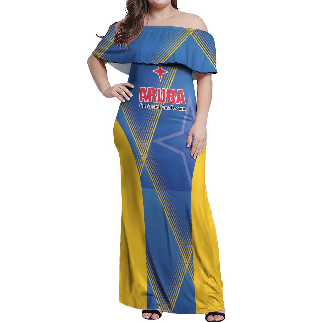 Custom Sport Team Aruba Off Shoulder Maxi Dress One Team One Dream