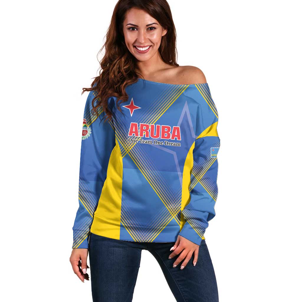 Custom Sport Team Aruba Off Shoulder Sweater One Team One Dream