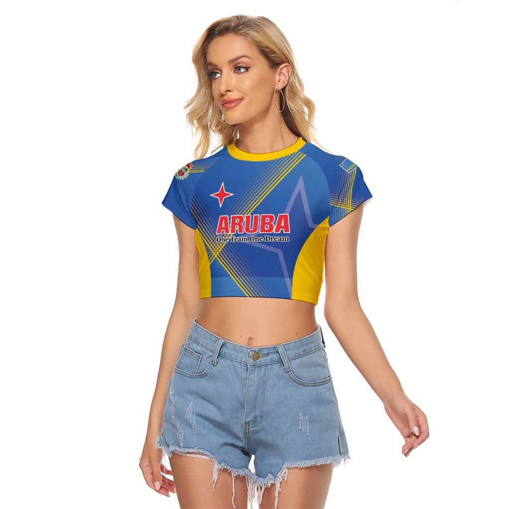 Custom Sport Team Aruba Raglan Cropped T Shirt One Team One Dream